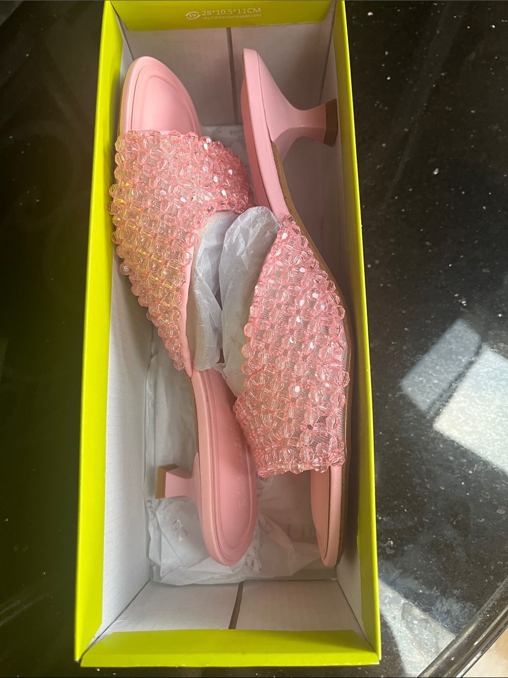 Gianni Bini Pink Pastel Beaded Slide Sandals - Picture 11 of 11